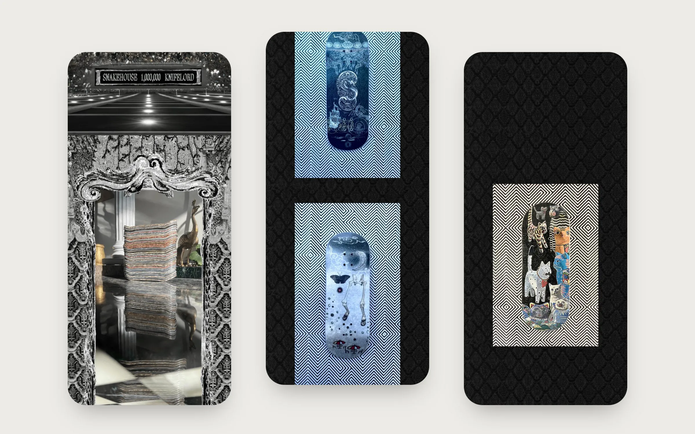 Snakehouse store and fingerboards on a phone